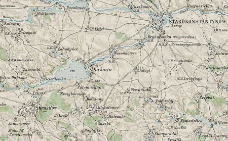Секція австрійської військової карти "Красилів-Старокостянтинів" (1889р.)